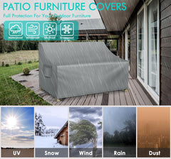 WLEAFJ Patio Sofa Cover features air vent and drawstring