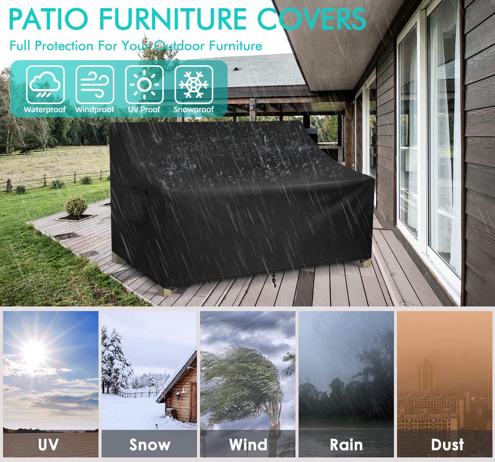 WLEAFJ Patio Sofa Cover handles for easy installation
