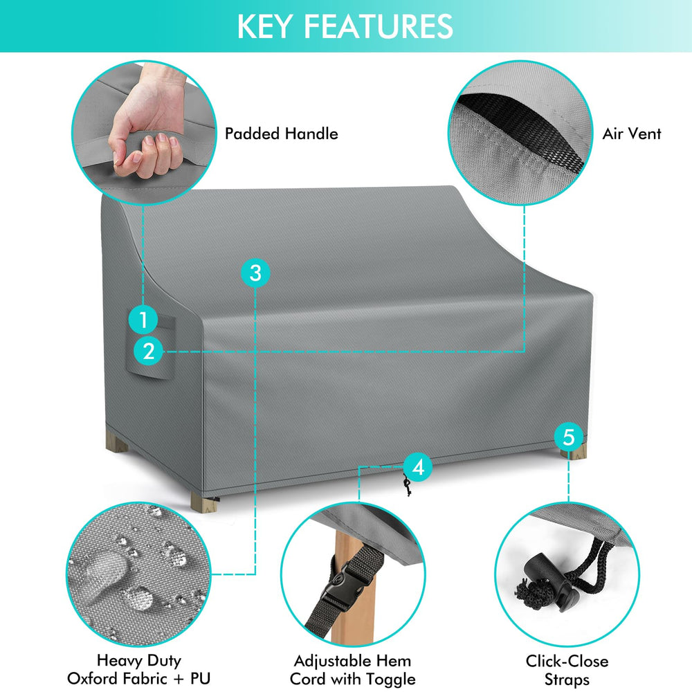 WLEAFJ Patio Sofa Cover showing waterproof material