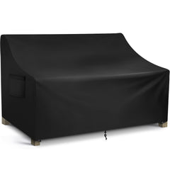 WLEAFJ Patio Sofa Cover waterproof black fabric front view