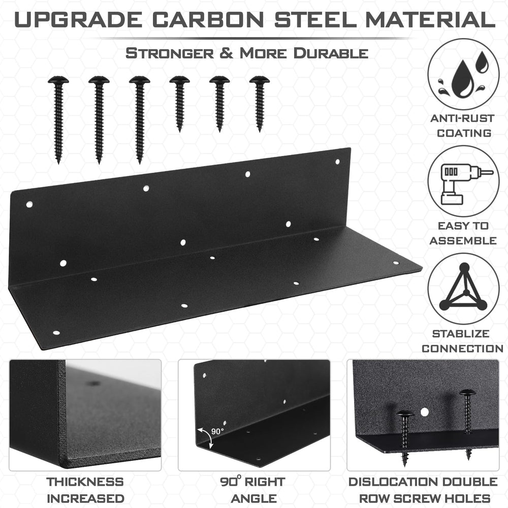 WLLEYAY corner brackets set displayed with screws on a wooden surface