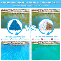 WLLEYAY Pool Filter Balls in use in a swimming pool