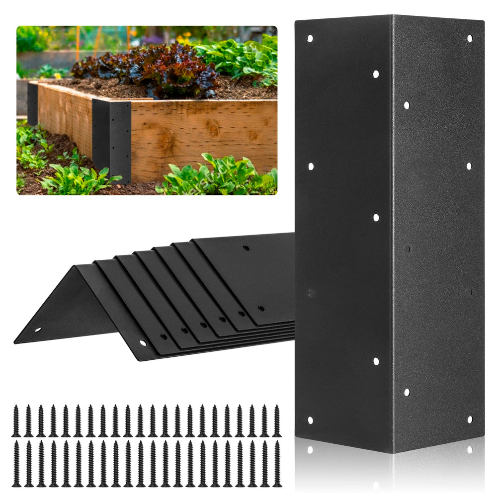 WLLEYAY Raised Garden Bed Corner Brackets Set of 8 in Matte Black
