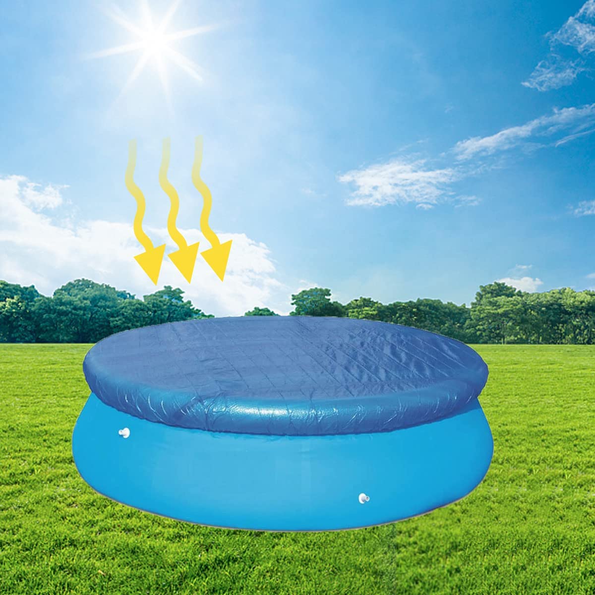 WLWXMH Round Pool Cover 10FT solar cover on swimming pool
