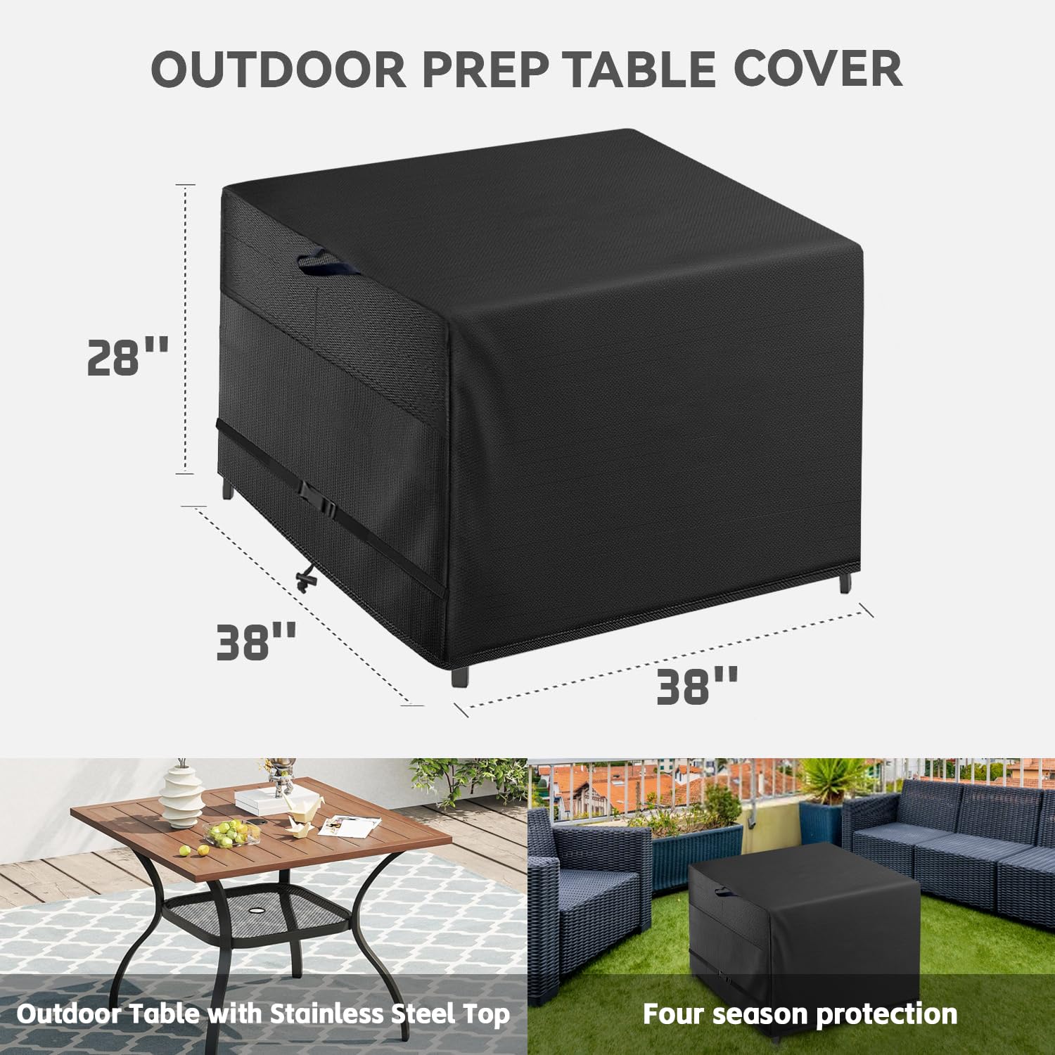Wnanan 38 inch table cover showing waterproof Oxford cloth material