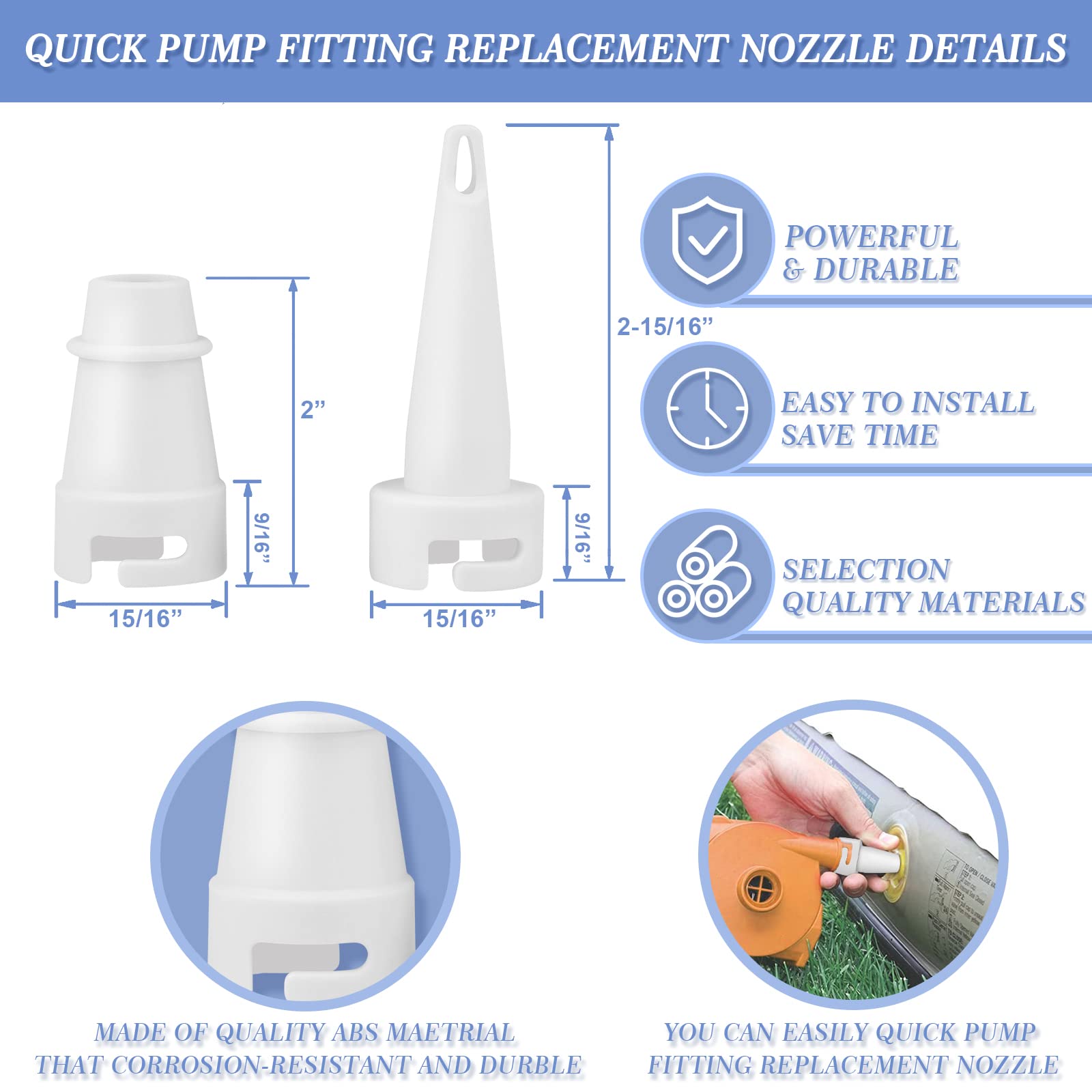 Wndine Quick Pump Fitting Replacement Nozzle side view
