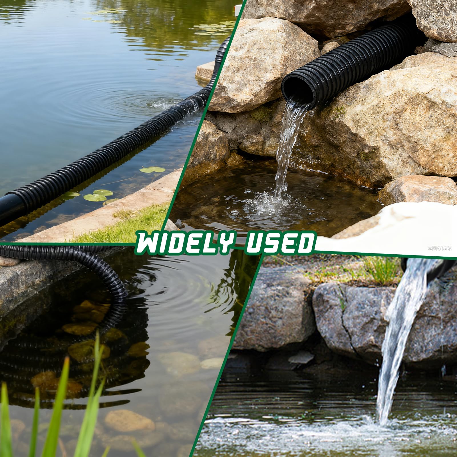 Wocloer Pond Hose features corrugated design for flexibility