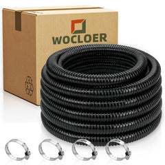 Wocloer Pond Tubing 20 Feet Black PVC Hose front view