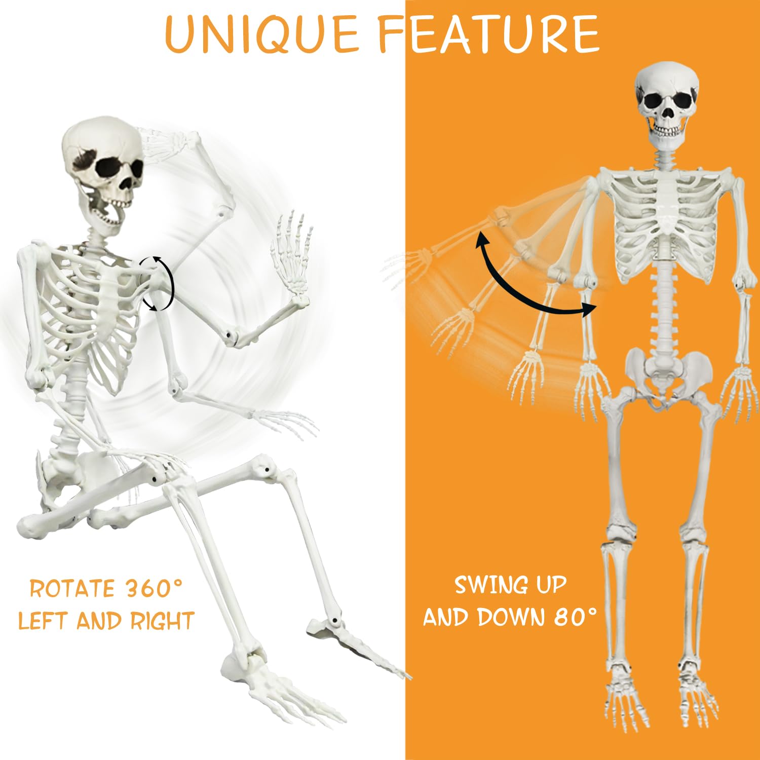 WODMAZ skeleton set in a spooky Halloween scene