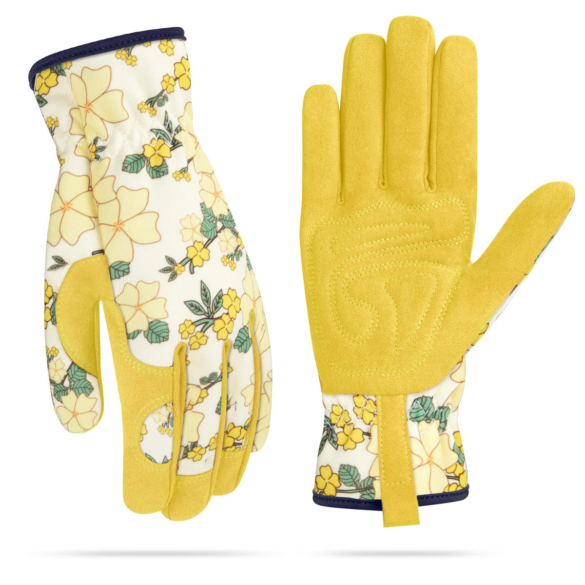 WOHEER Women's Gardening Gloves front view in yellow