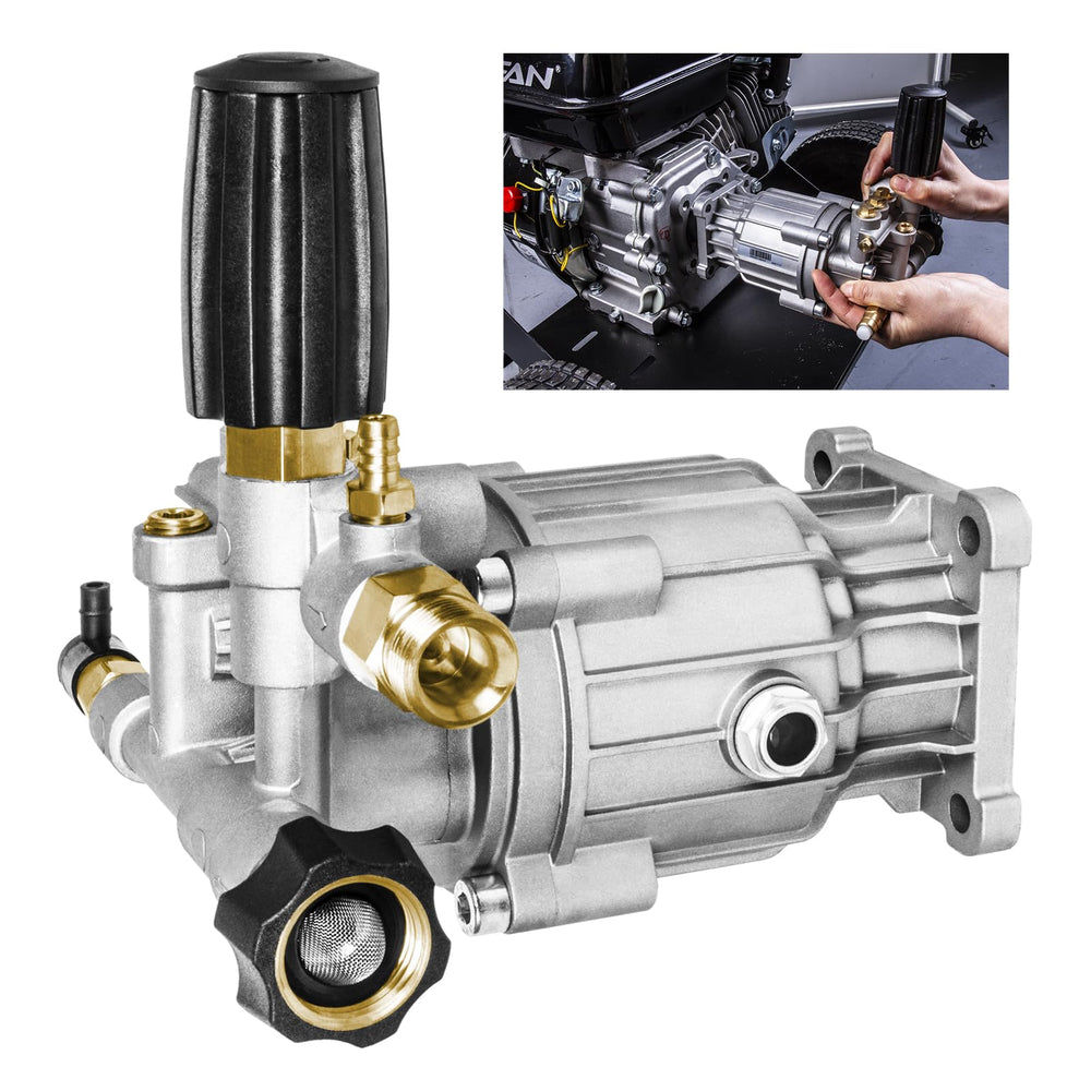 WOJET Horizontal Self-Priming Pressure Washer Pump side view