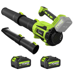 WOKEGI Cordless Leaf Blower front view with two batteries