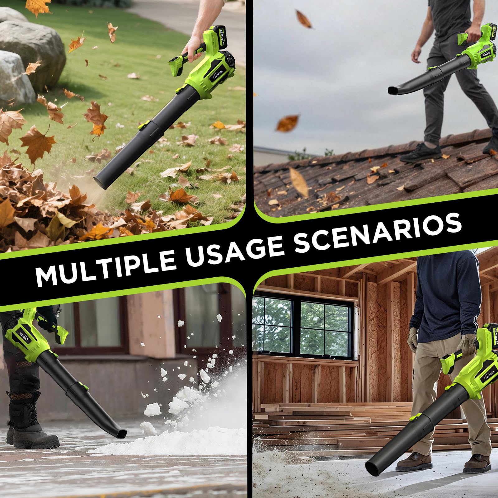 WOKEGI Leaf Blower kit including charger and batteries
