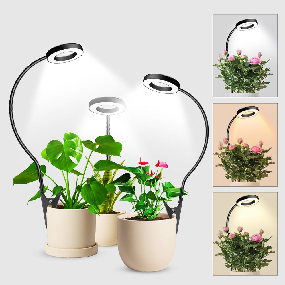 wolezek 2 in 1 Grow Light Black model with flexible gooseneck