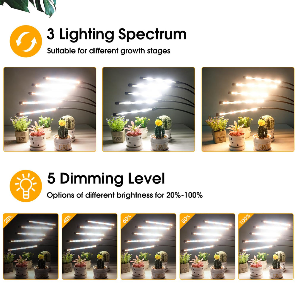 wolezek full spectrum grow light in use with potted plants