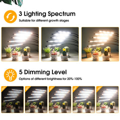 wolezek full spectrum grow light in use with potted plants