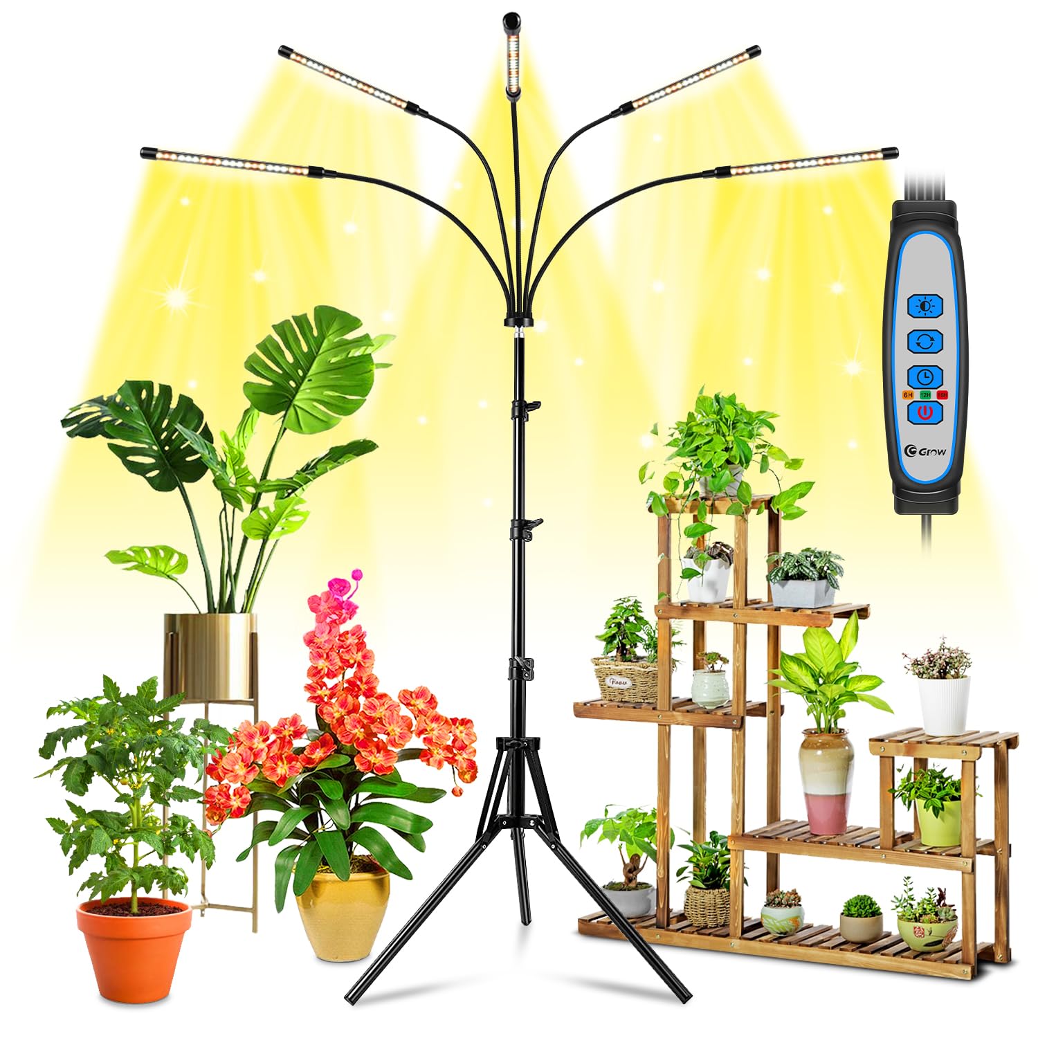 wolezek Grow Light for Indoor Plants with adjustable tripod