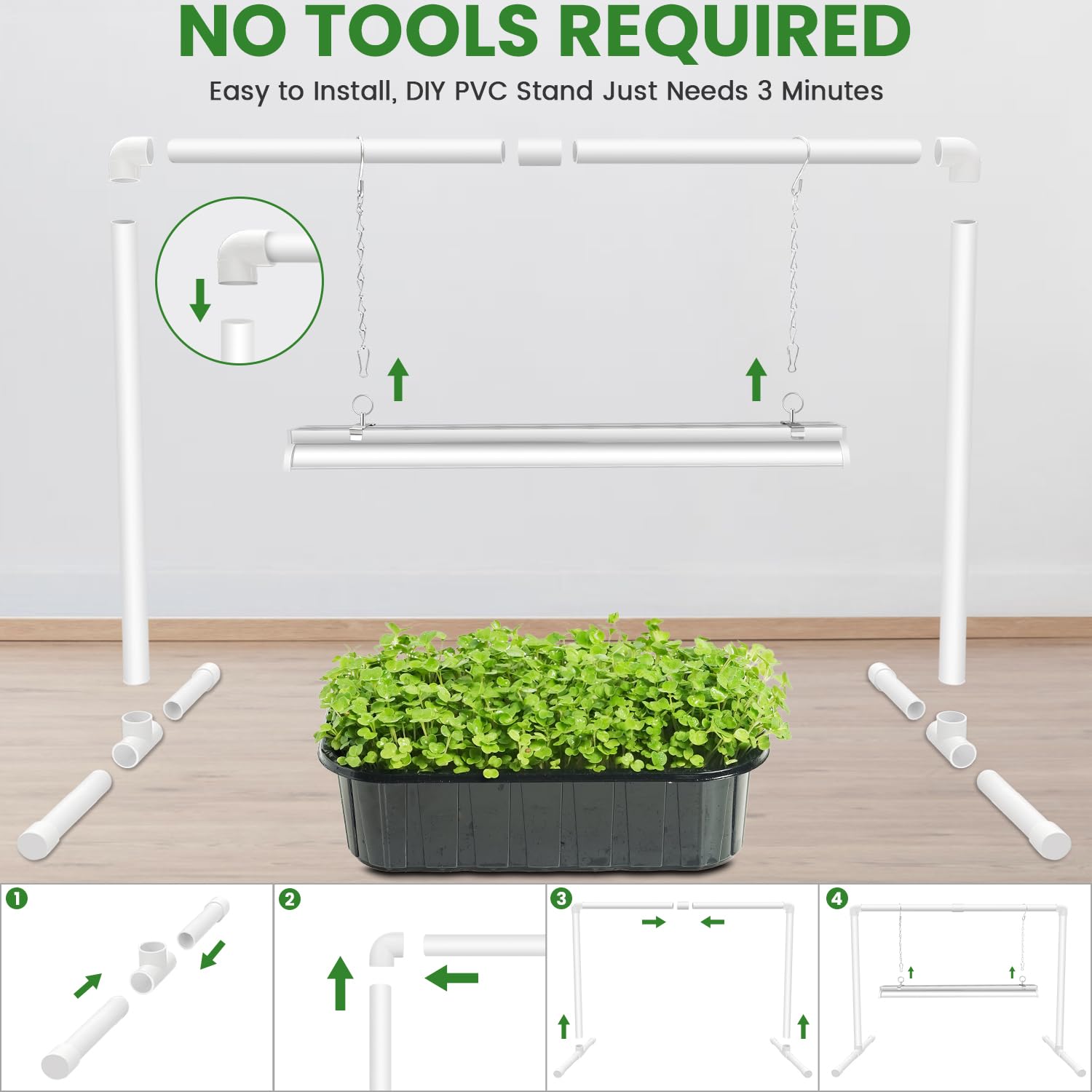 wolezek Grow Light illuminating indoor plants
