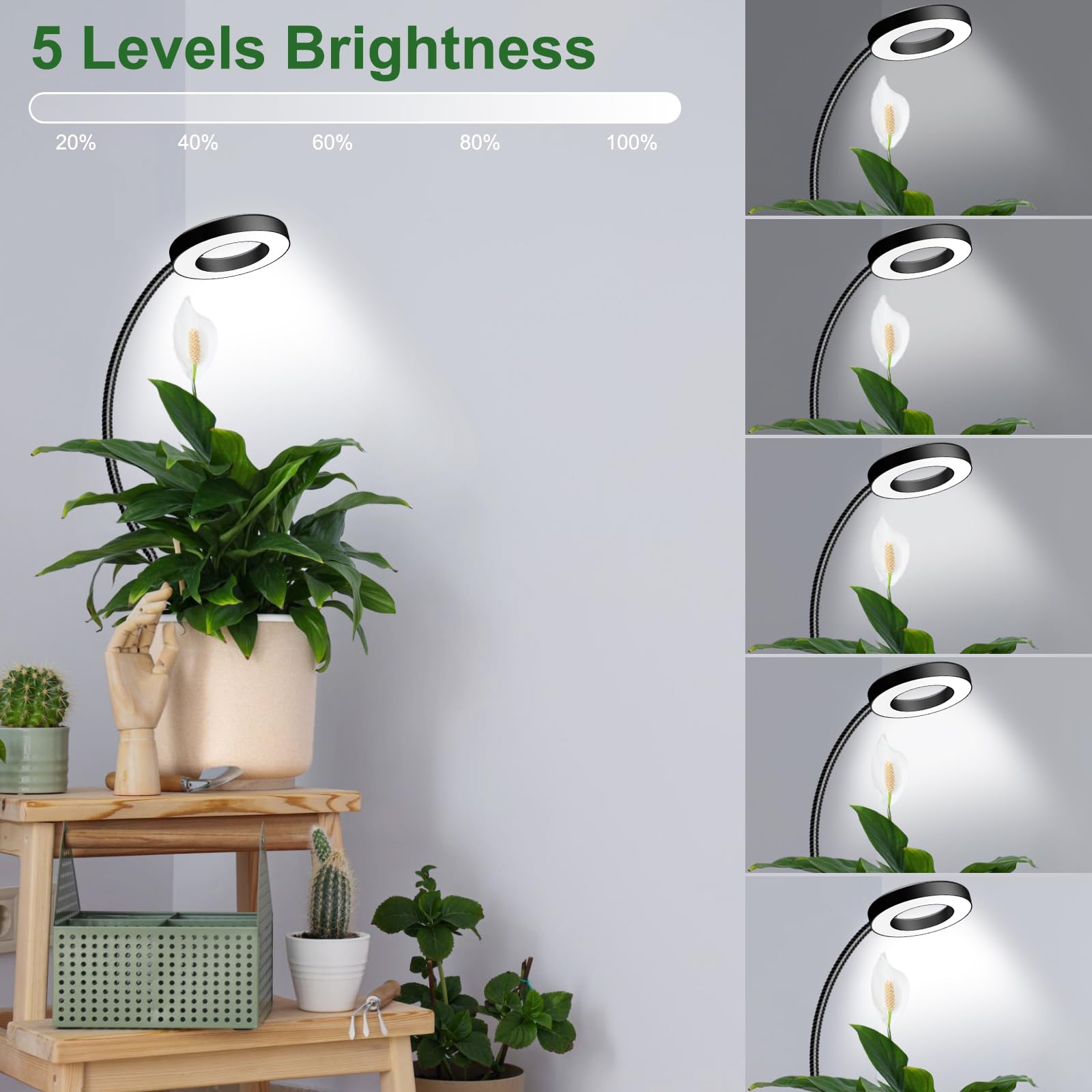 wolezek grow lights with adjustable brightness settings