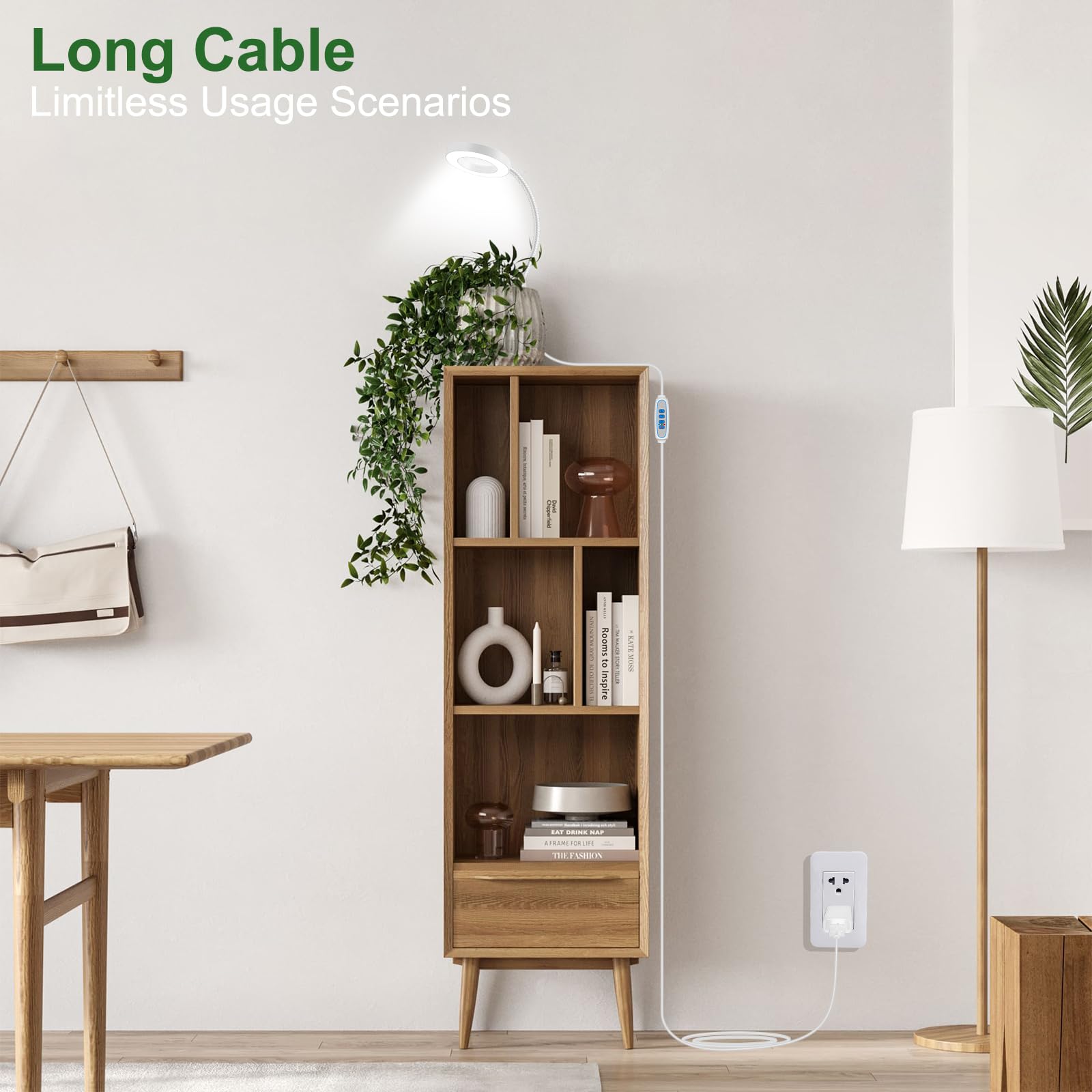 wolezek plant lights with a long power cord and adjustable settings