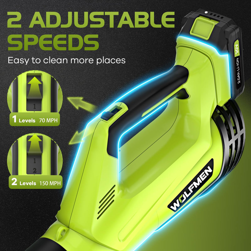 WOLFMEN Cordless Leaf Blower battery and charger included