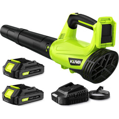 WOLFMEN Cordless Leaf Blower front view, green colour