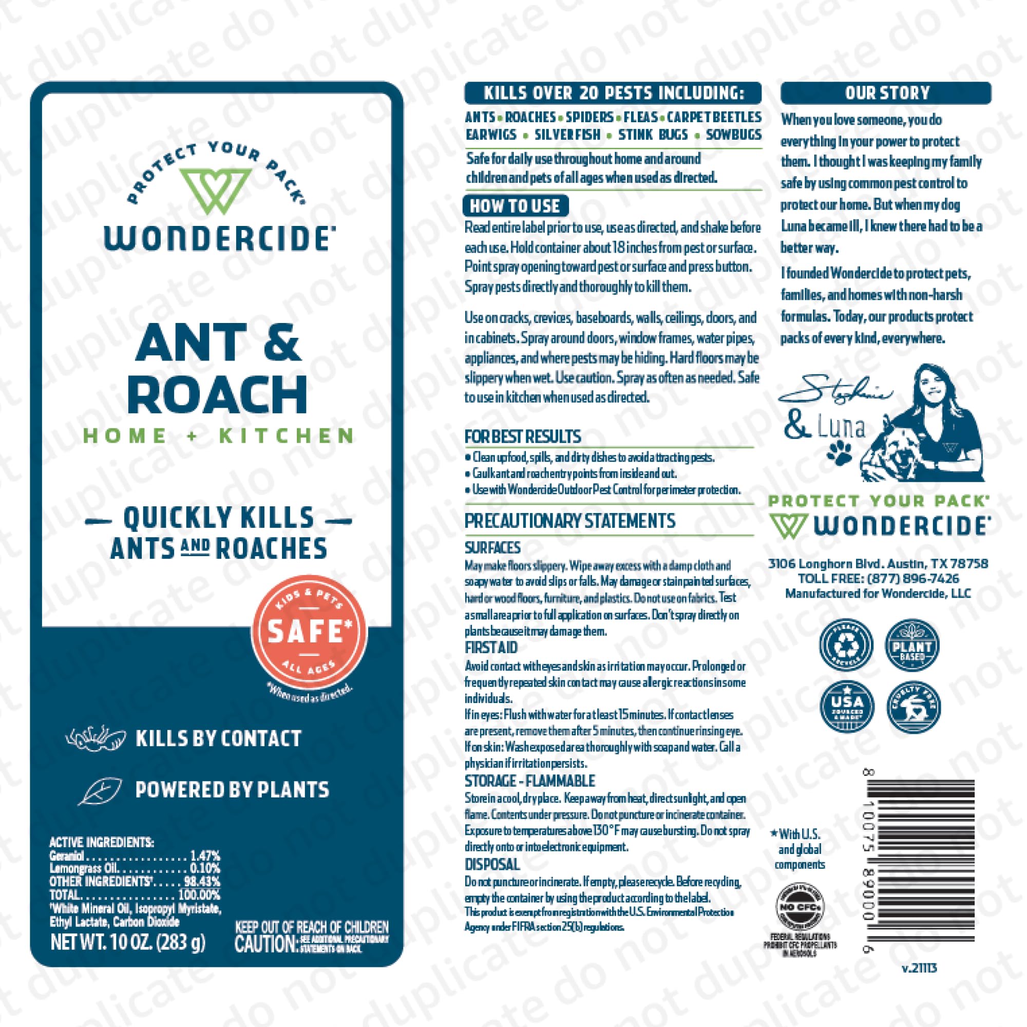 Wondercide Ant & Roach Spray with lemongrass scent
