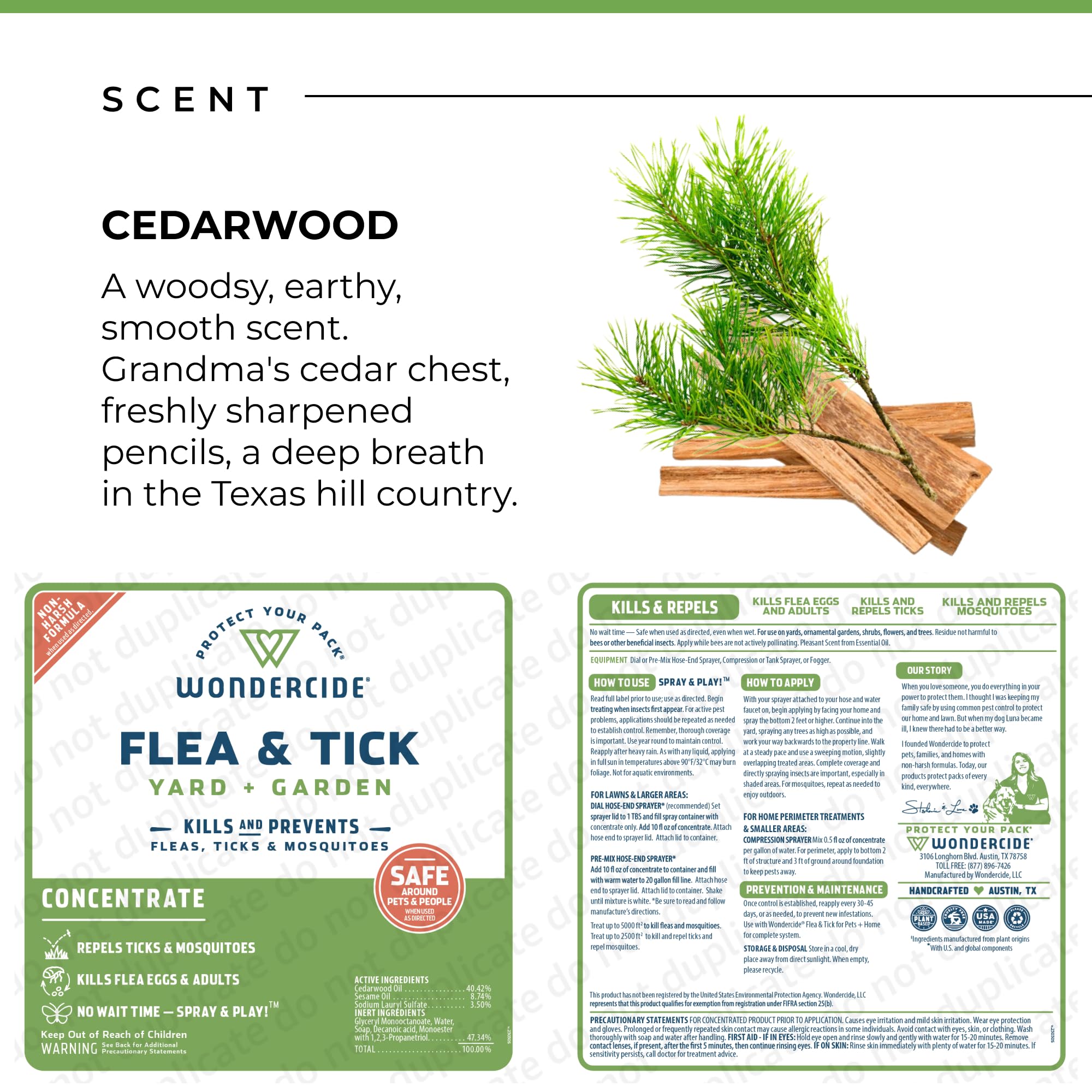 Wondercide Flea and Tick Spray used in backyard garden