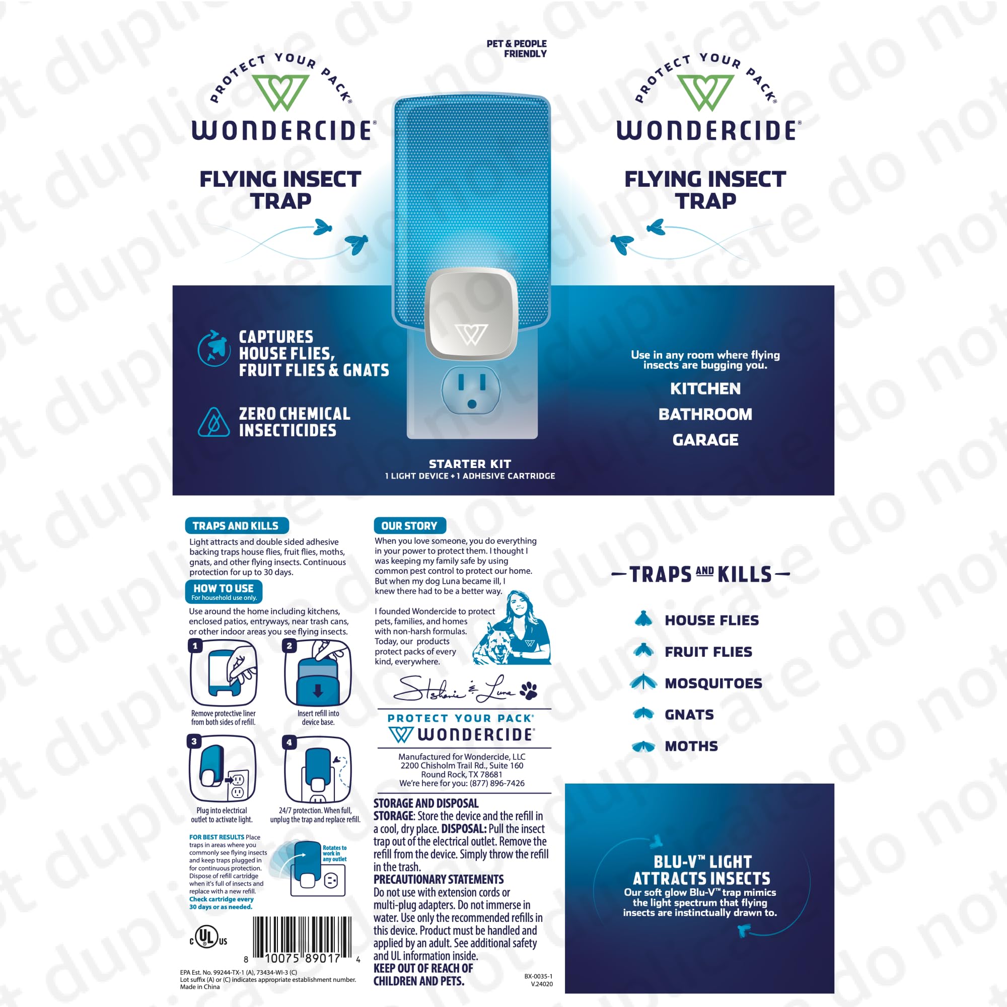 Wondercide Fly Trap showcasing slim design and rotating plug feature