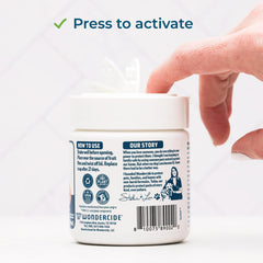 Wondercide Fruit Fly Trap side view showing plant-based ingredients