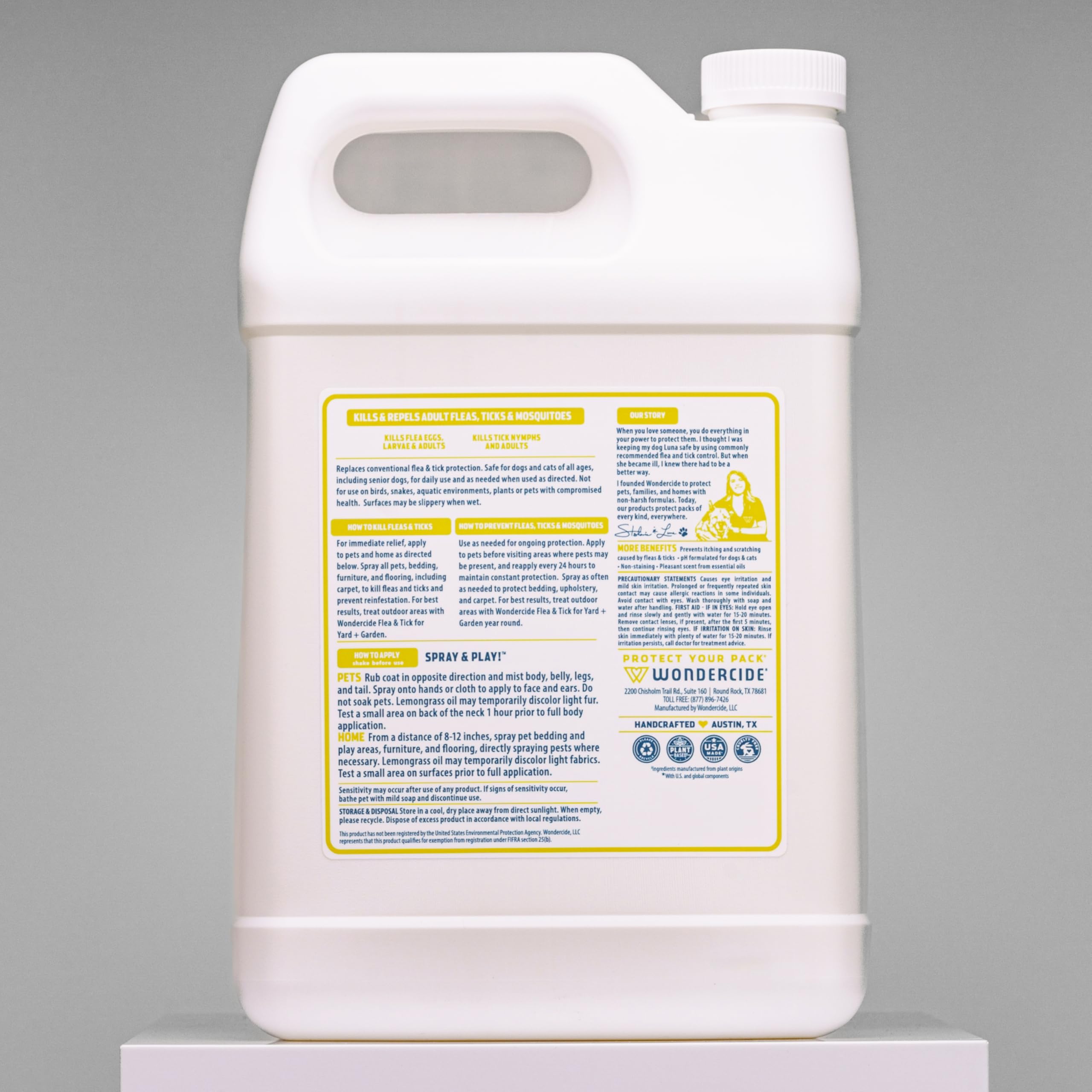 Wondercide Indoor Pest Control Spray 128 Fl Oz back view with label