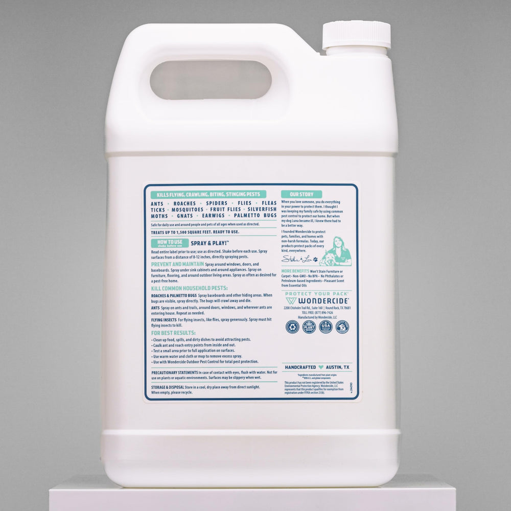 Wondercide Indoor Pest Control Spray 128 Fl Oz bottle back view