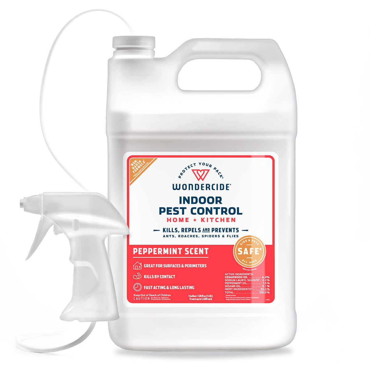 Wondercide Indoor Pest Control Spray 128 oz bottle front view