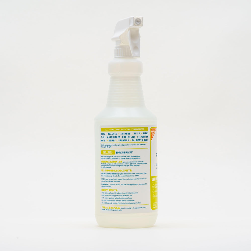 Wondercide Indoor Pest Control Spray 16 oz Lemongrass back label