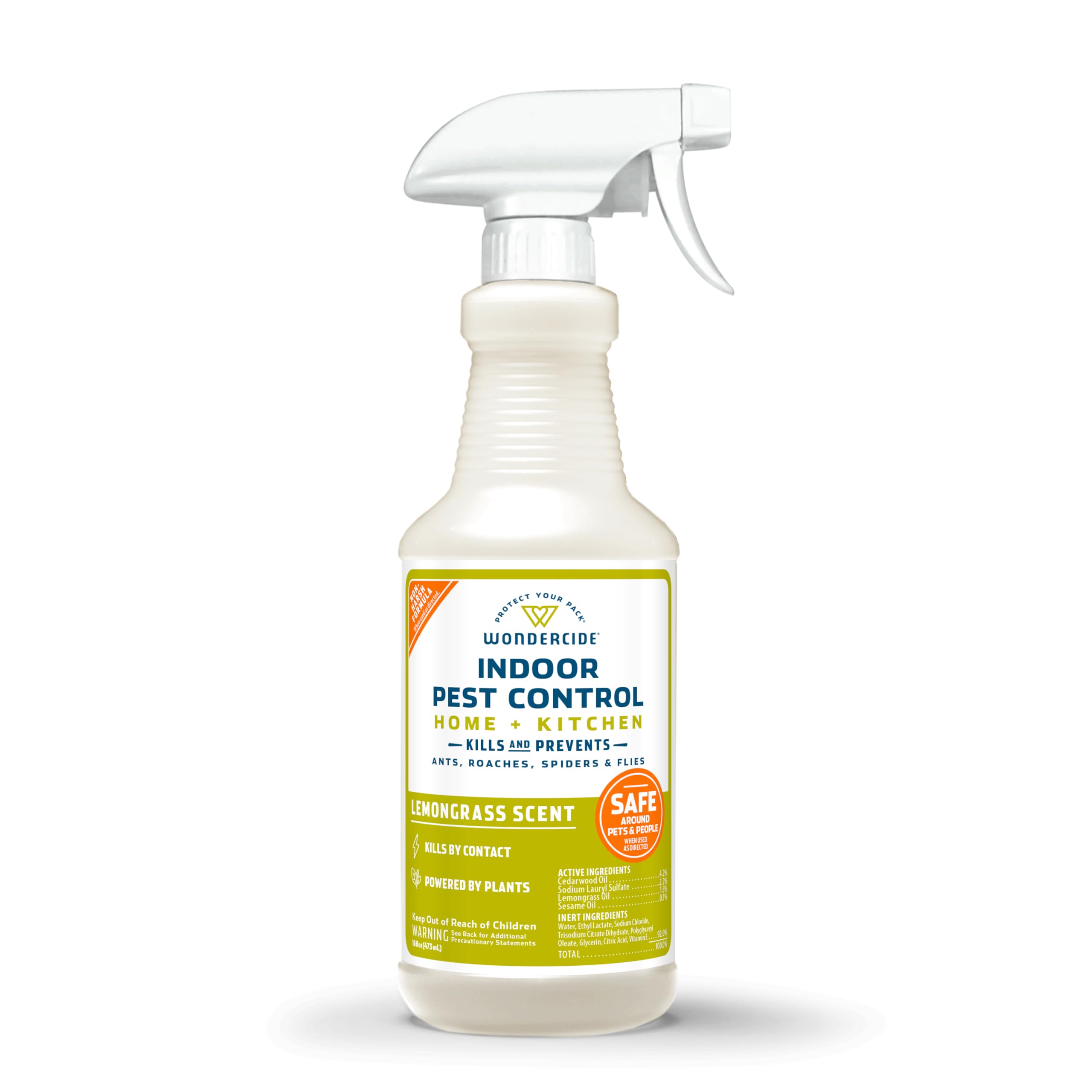 Wondercide Indoor Pest Control Spray 16 oz Lemongrass front view