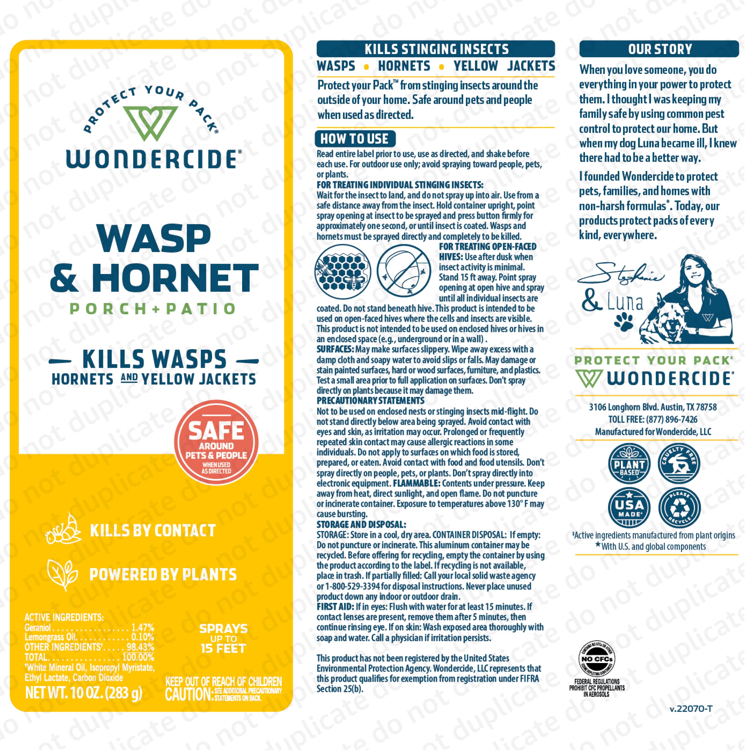Wondercide Wasp Killer Spray 10 oz canister