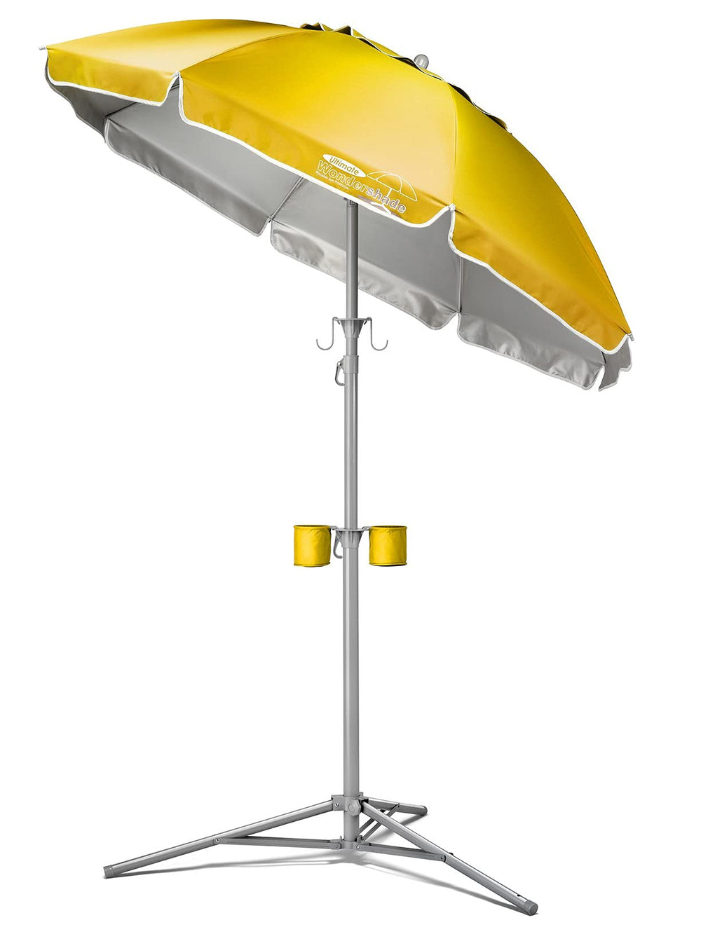 Wondershade Ultimate Portable Sun Shade Umbrella in yellow, front view