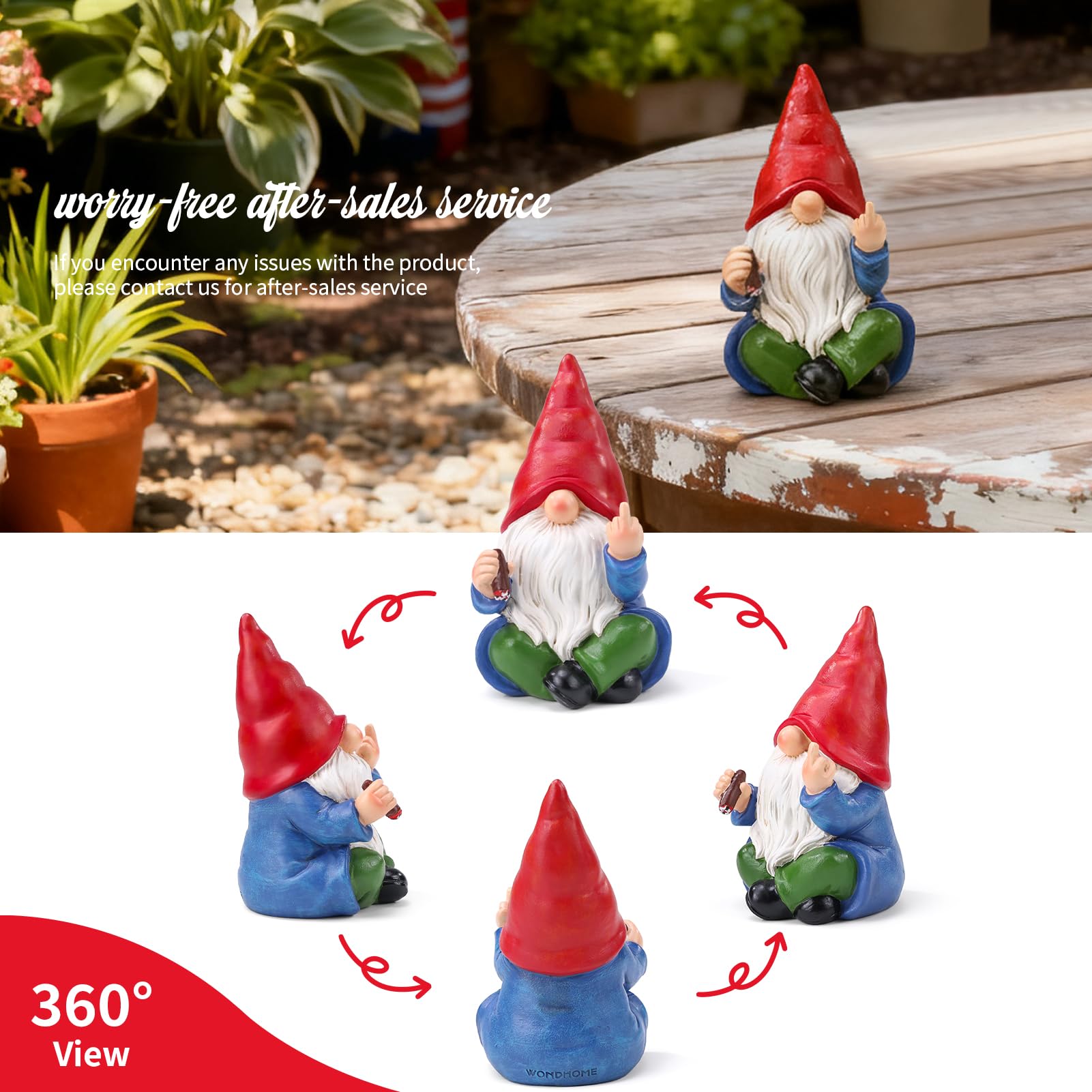 WONDHOME Gnome Statue displayed as a gift