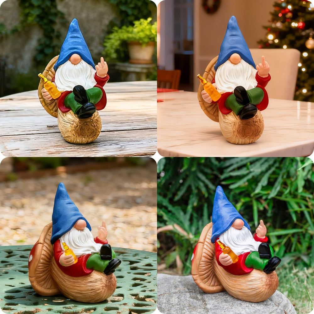 WONDHOME gnome statue in garden setting