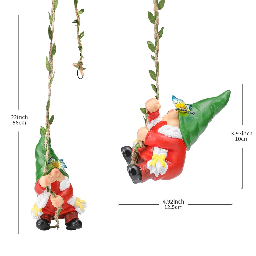 WONDHOME Hanging Gnome Lady Statue on a porch