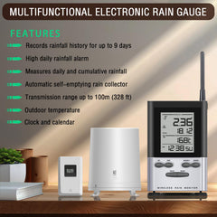 WondMall Wireless Rain Gauge indoor display showing rainfall