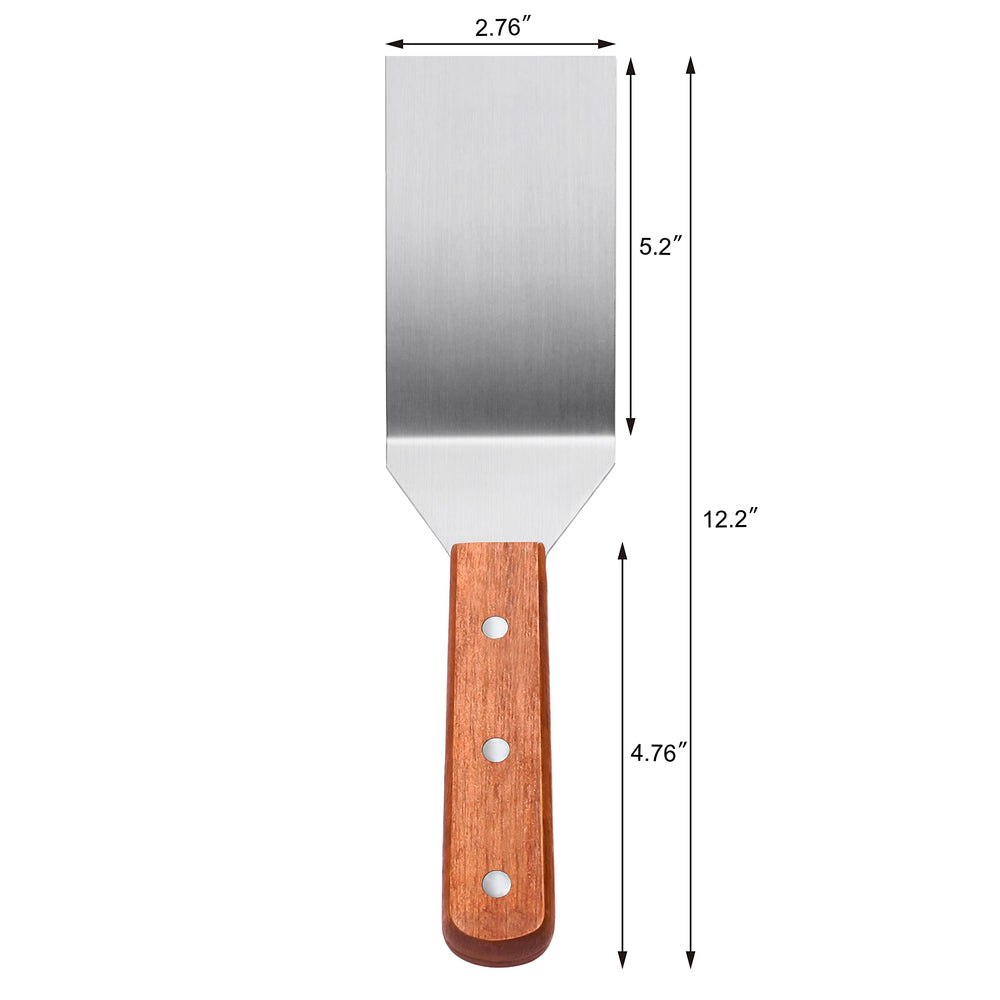 Wood handle of the New Star Foodservice Grill Turner