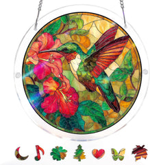 WOODBESTS Hummingbird Acrylic Suncatcher Puzzle front view