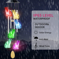 Wooden board at the bottom of AIONASA Cat Wind Chimes for personalization