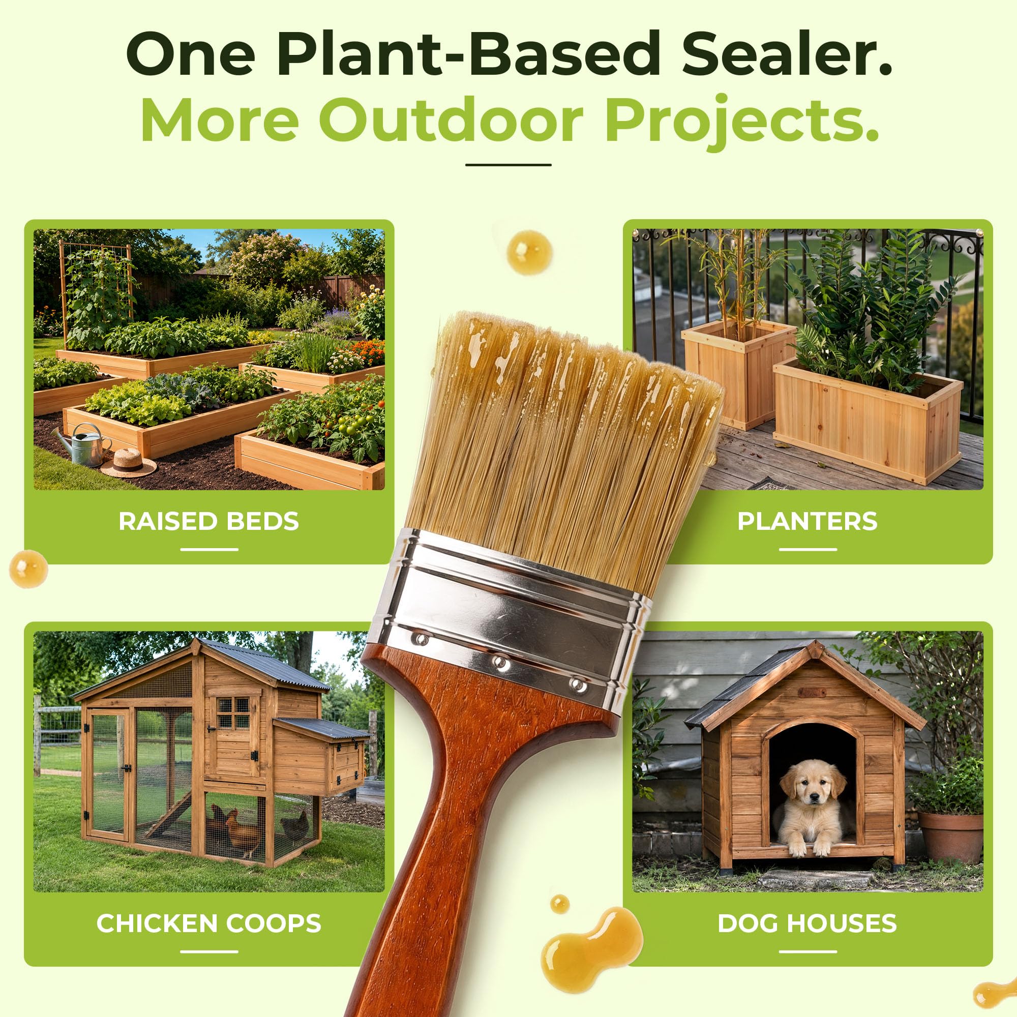 Wooden garden bed with Seal It Green sealant