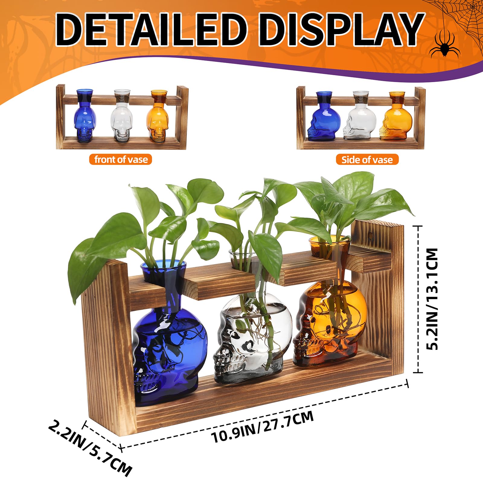 Wooden stand for YYHglass skull planter vases