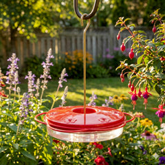 Woodlink Hummingbird Feeder NAH1 side view showing feeding stations