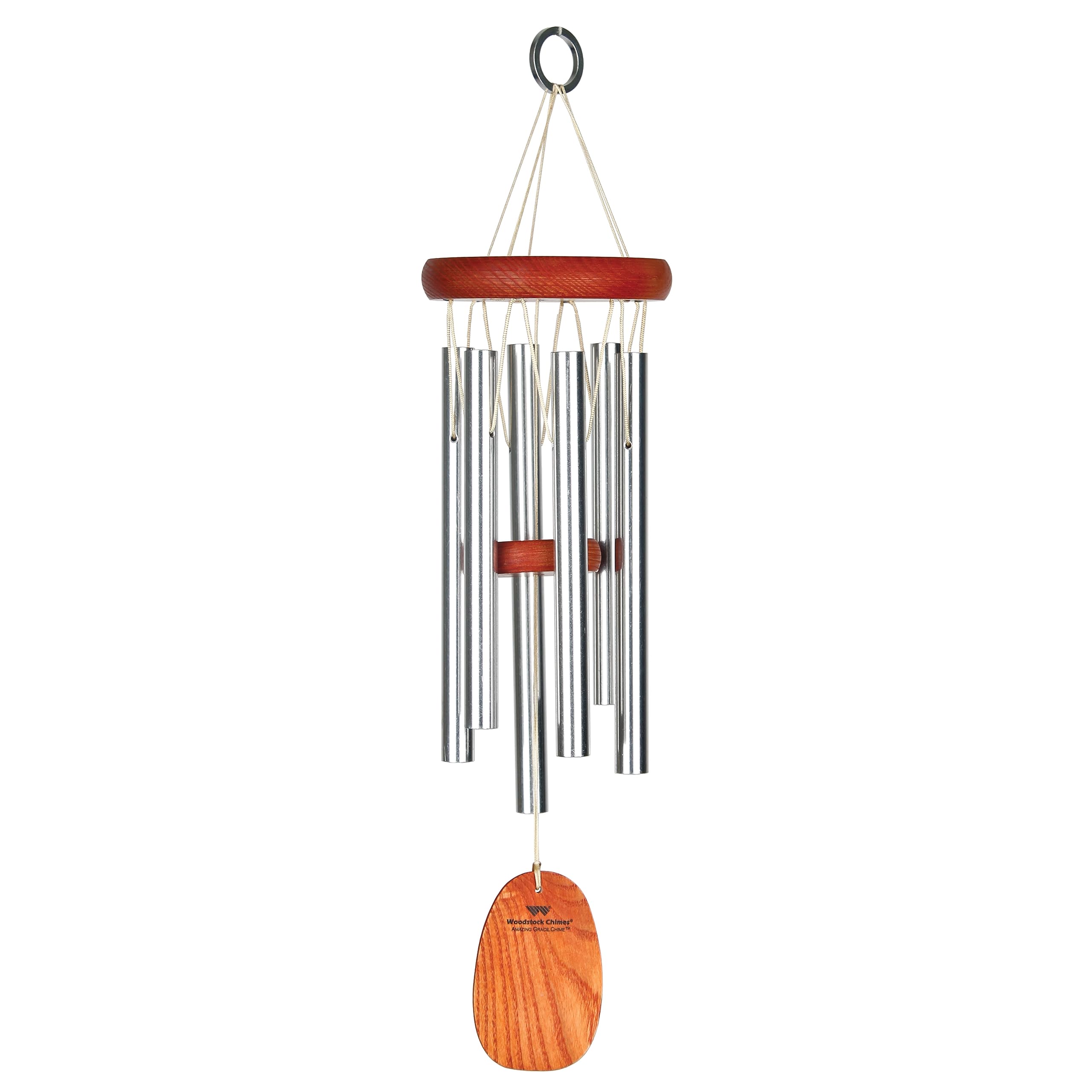 Woodstock Chimes Amazing Grace Wind Chime front view in silver