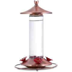 Woodstream Copper Glass Hummingbird Feeder front view