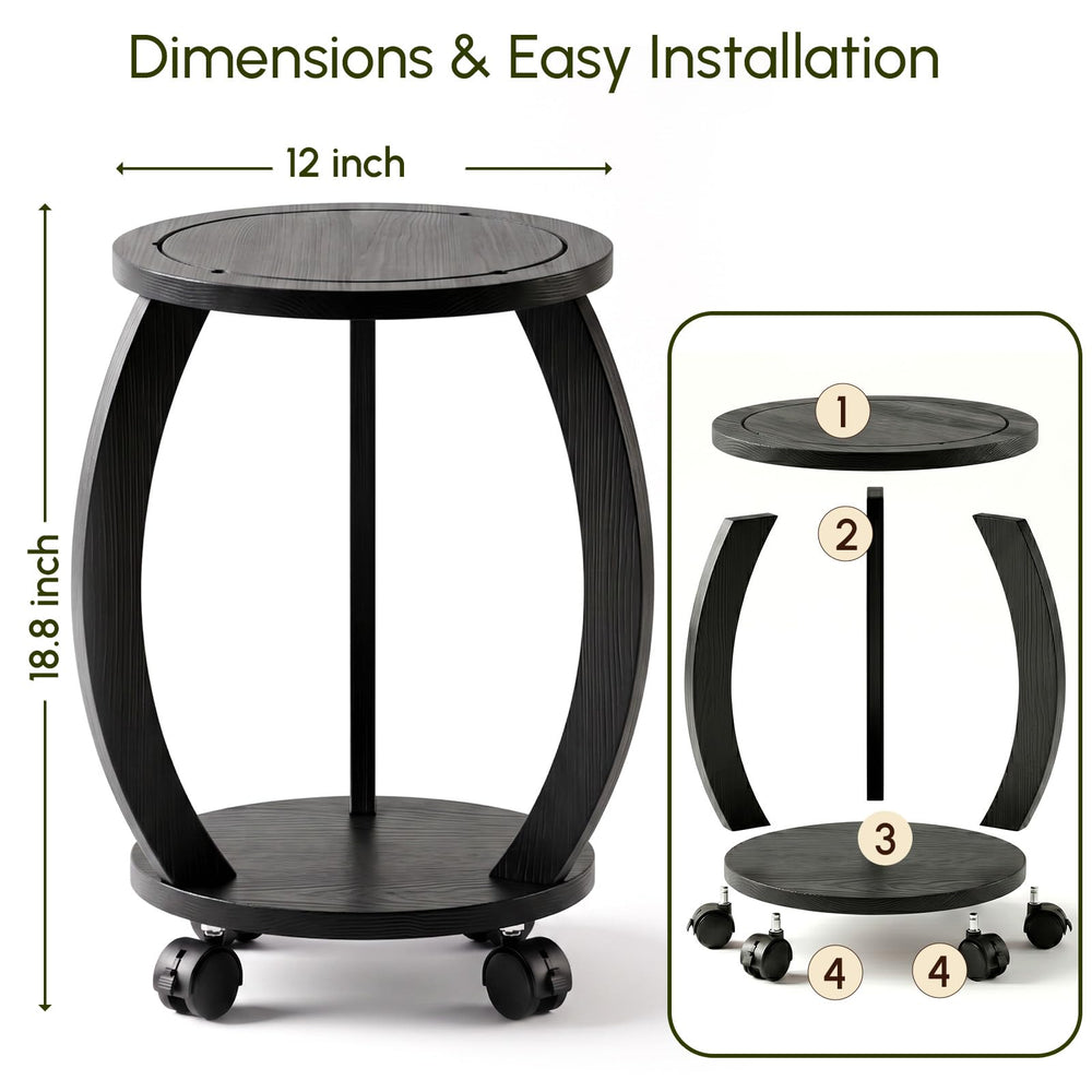 WooOrganix plant stand in a cozy living room setting